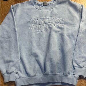Light Blue Nike Costumized Embroidered Logo Crewneck Sweatshirt